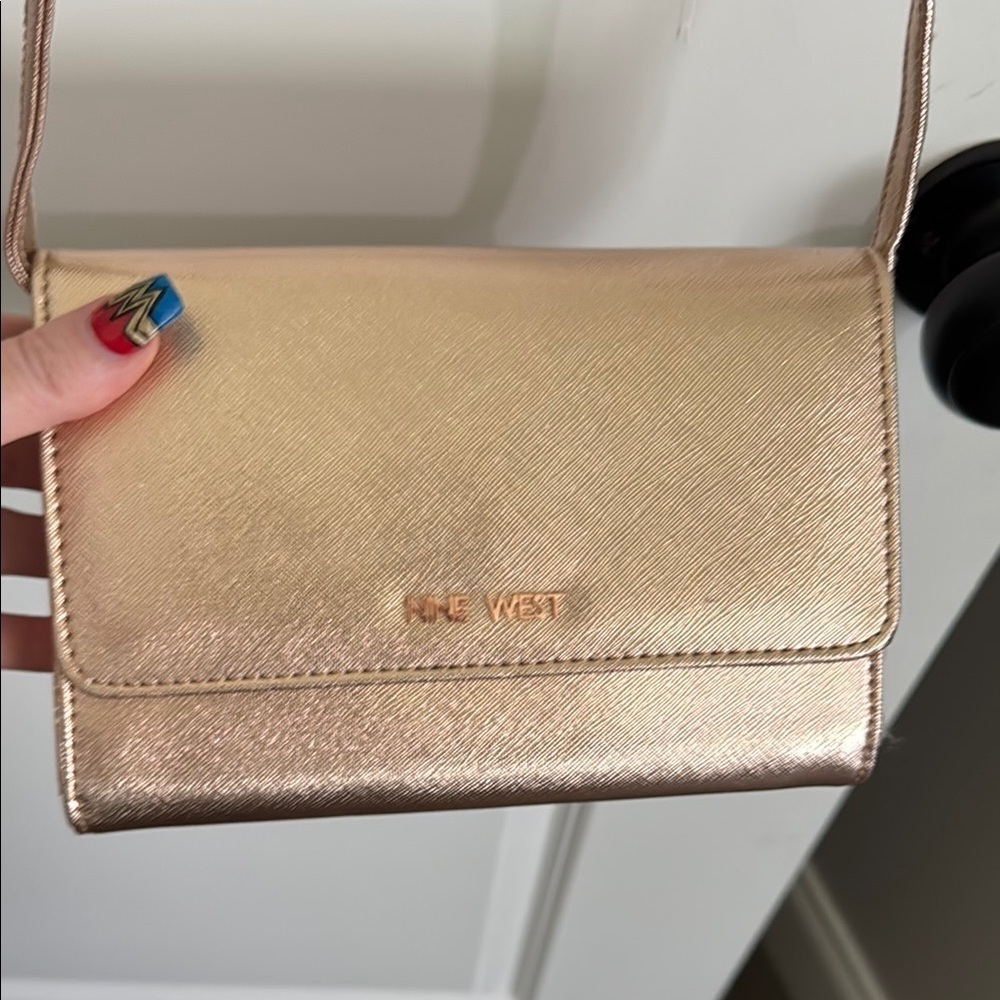 Nine West Rose Gold Shimmer Crossbody Bag